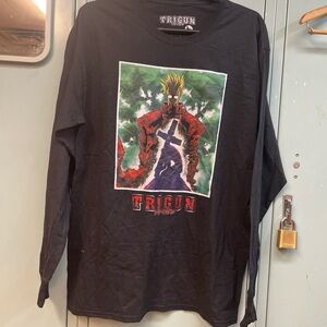Black Graphic Long Sleeve Shirt Trigun RARE SAMPLE